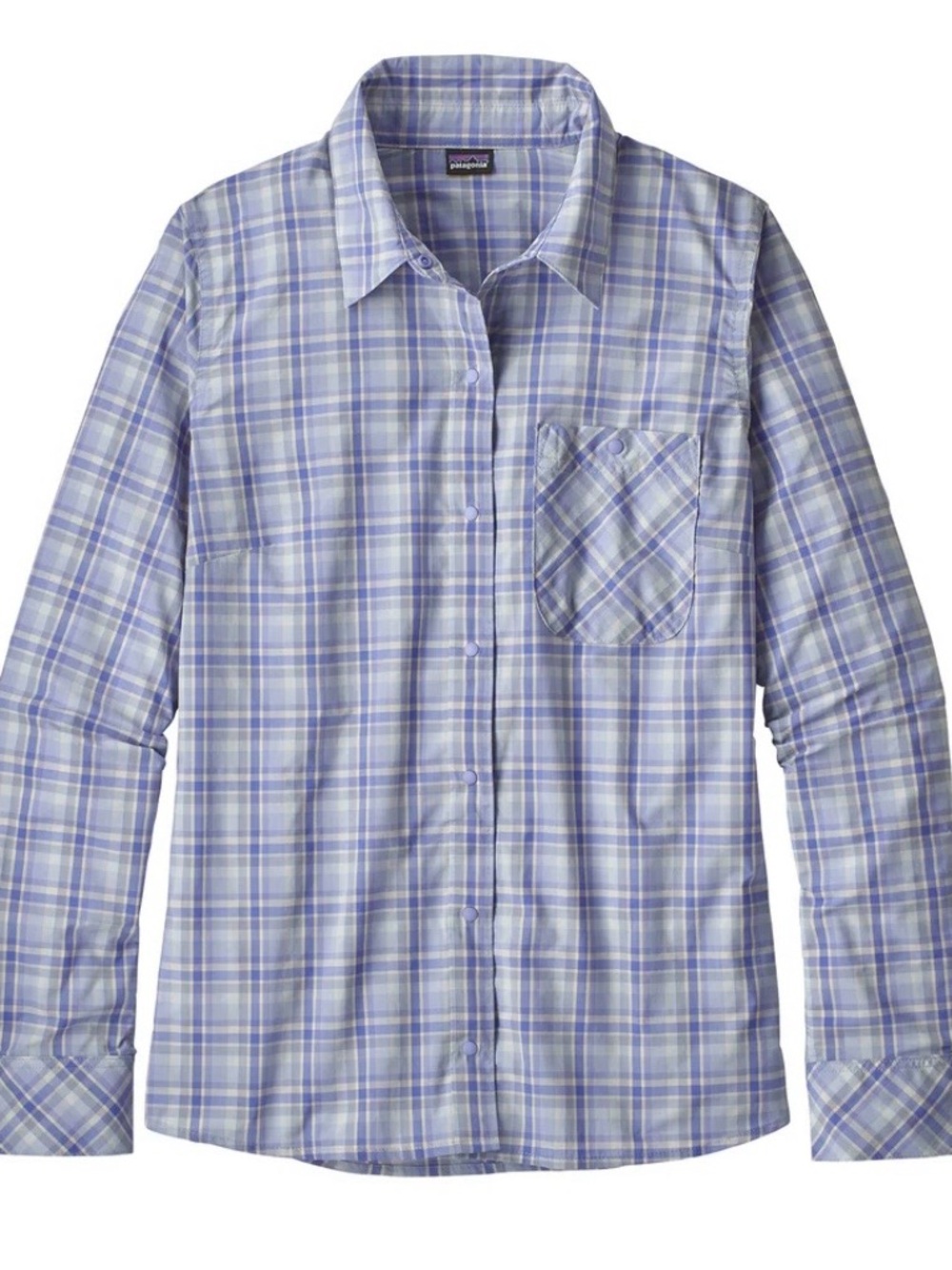 Patagonia Light Blue & White Plaid Button-Down Shirt
